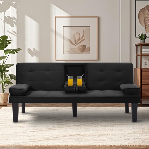 Velvet futon sofa bed - 65",